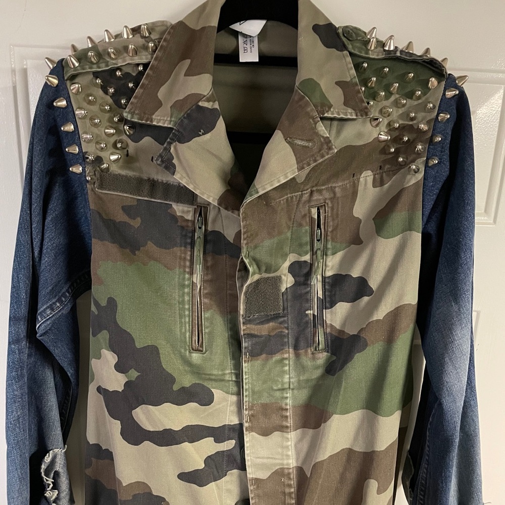 RP 4 LF Camo and Denim studded jacket